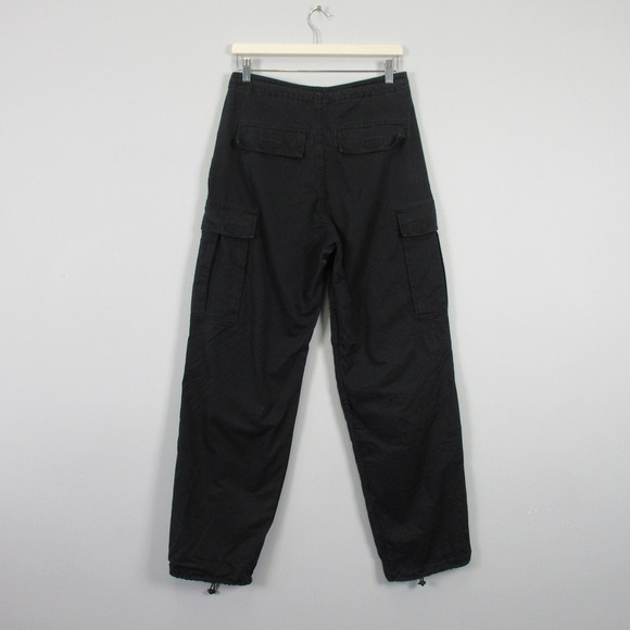 Brandy Melville Jemma Cargo Pants Women Black Baggy Parachute Preppy 636 - Picture 2 of 11